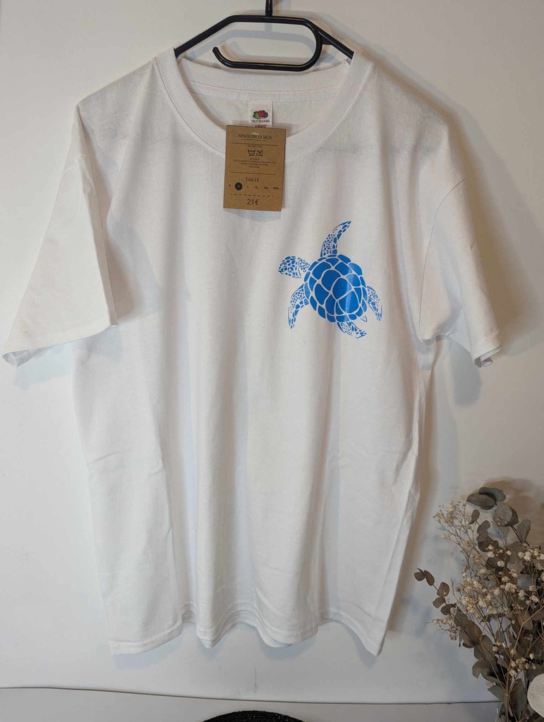 tee-shirt M blanc tortue