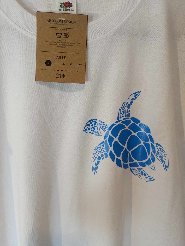 tee-shirt M blanc tortue